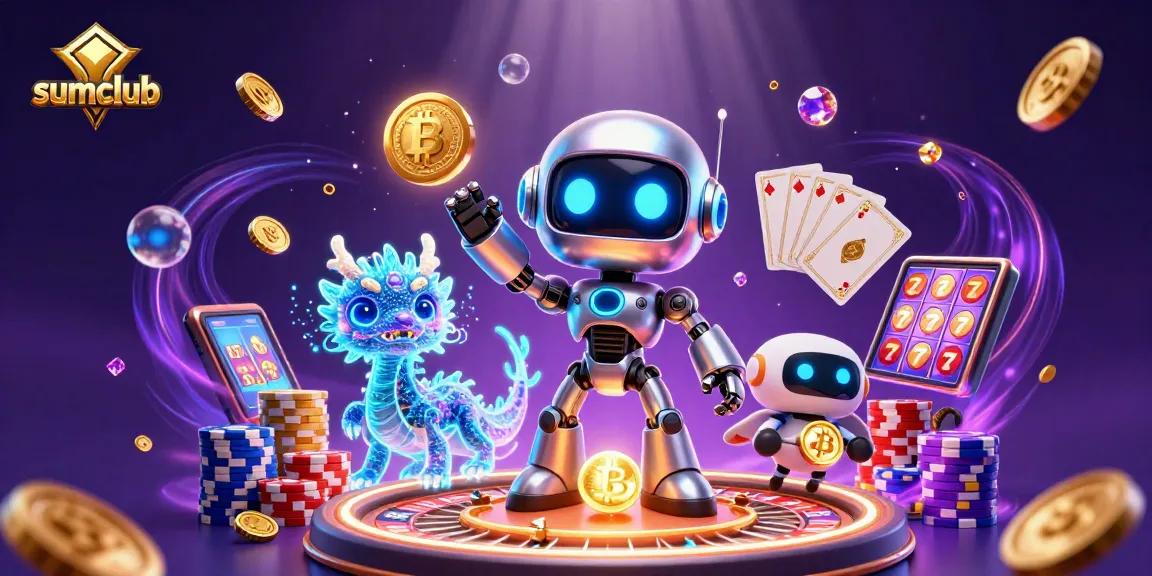 Experience thrilling excitement at sumclub with a vibrant 3D casino scene showing neon characters and gaming elements.
