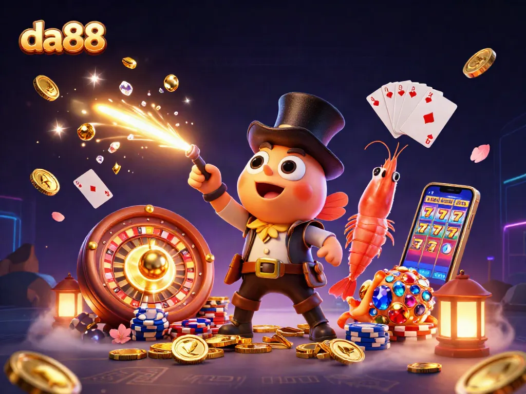 Join the excitement at da88 with a magical underwater casino adventure featuring vibrant characters.