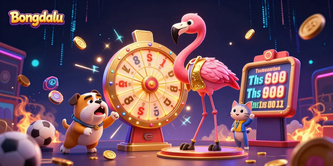 Bongdalu showcases an exciting sports betting scene with vibrant elements and dynamic characters in action.