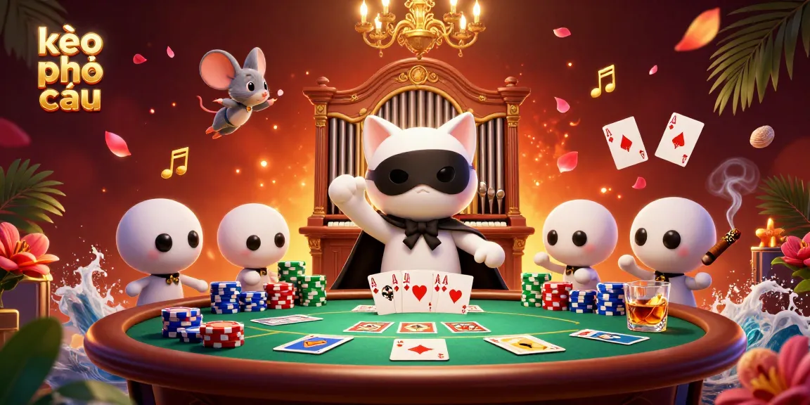Experience kèo nhà cái action with a vibrant casino scene featuring gaming elements and dynamic characters.